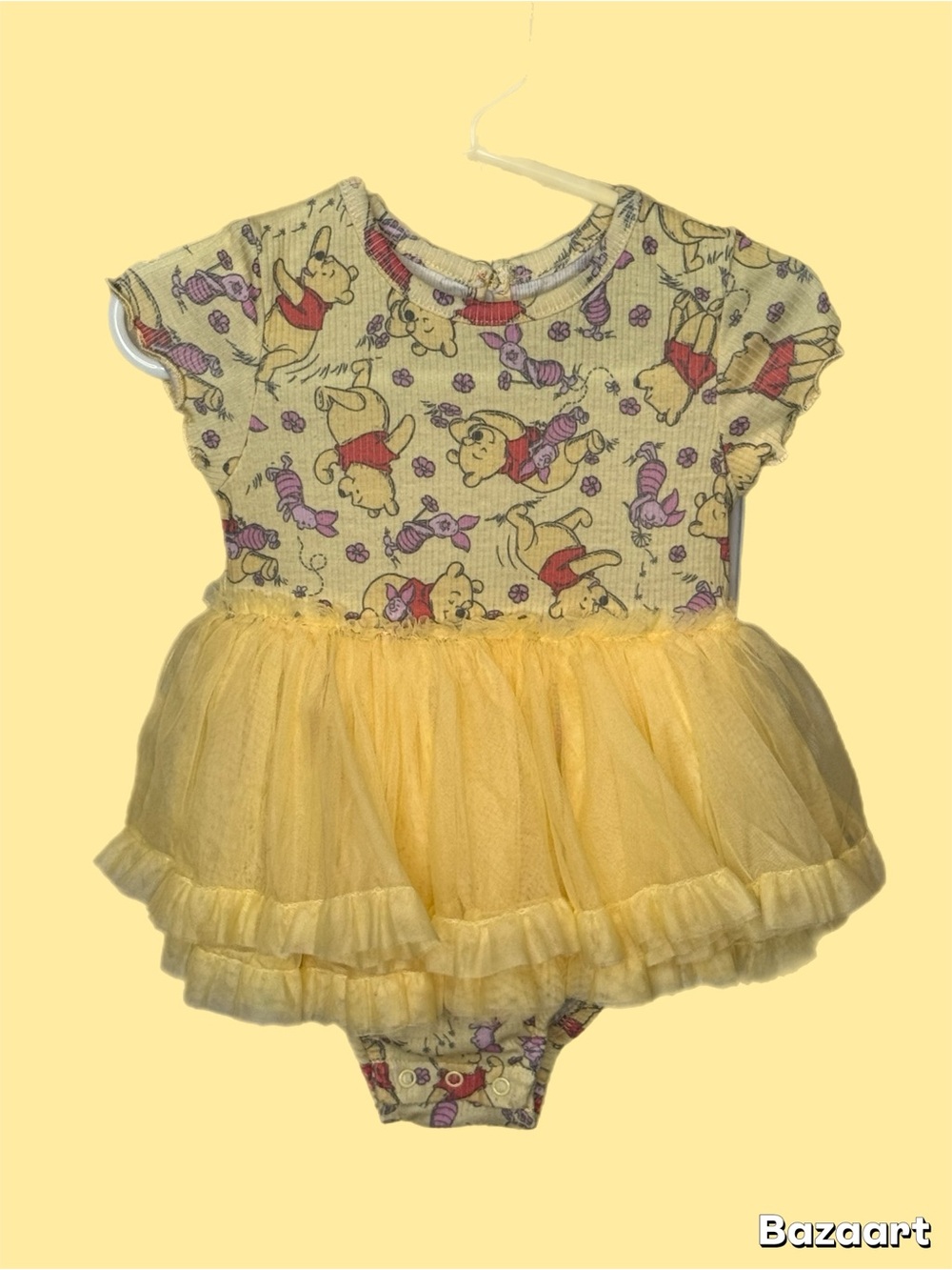 Disney Yellow Winnie the Pooh Tulle Tutu Bodysuit 18 months